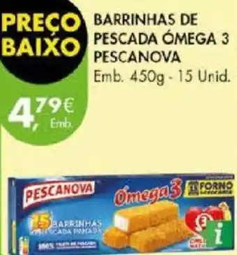 Pingo Doce BARRINHAS DE PESCADA ÓMEGA 3 PESCANOVA Emb. 450g - 15 Unid. promoção