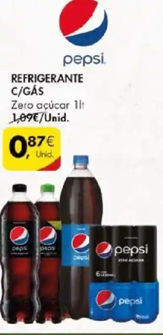 Pingo Doce REFRIGERANTE C/GÁS Zero açúcar 1lt promoção