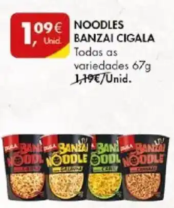 Pingo Doce NOODLES BANZAI CIGALA 67g promoção