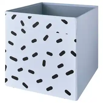 IKEA Dröna caixa, azul/preto c/padrão, 33x38x33 cm promoção
