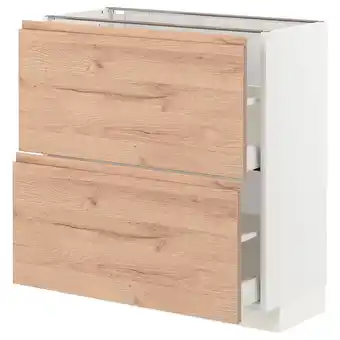 IKEA Metod / maximera armário baixo c/2gavetas, branco/voxtorp efeito carvalho, 80x37 cm promoção