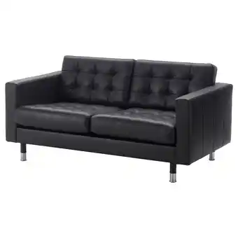 IKEA Landskrona sofá 2 lugares, grann/bomstad preto/metal promoção