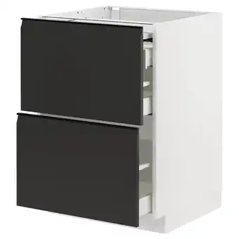 Metod / maximera arm bx c/sup trabalh extraível/3gav, branco/upplöv antracite mate, 60x60 cm