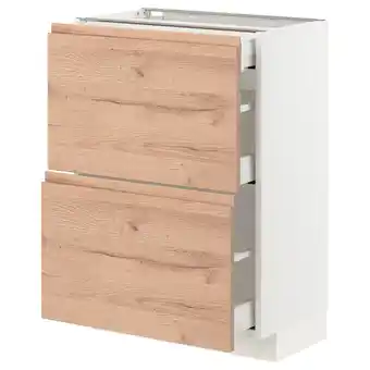 IKEA Metod / maximera armário baixo c/2 portas/3 gavetas, branco/voxtorp efeito carvalho, 60x37 cm promoção