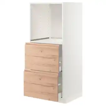 IKEA Metod / maximera armário alto c/2gavetas p/forno, branco/voxtorp efeito carvalho, 60x60x140 cm promoção