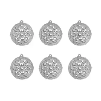Conjunto 6 bolas ornamentais 6cm com glitter