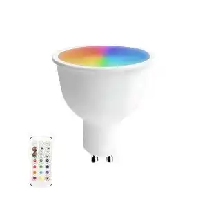 Lâmpada refletor led gu10 6w equi.40w 470lm rgb com controle remoto