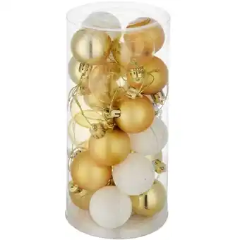 Brico Depôt Conjunto de 24 bolas de natal douradas/brancas promoção