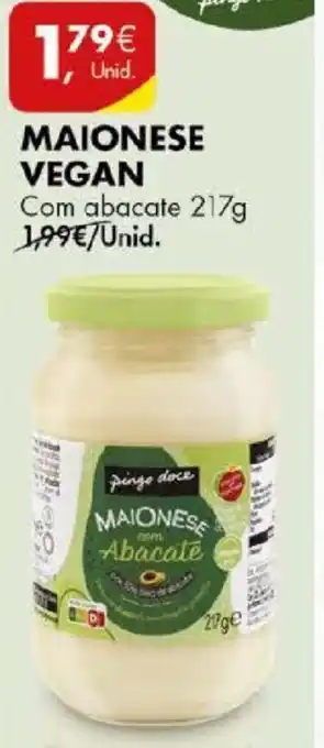 Pingo Doce MAIONESE VEGAN Com abacate 217g promoção