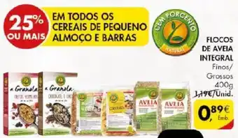 Pingo Doce FLOCOS DE AVEIA INTEGRAL Finos/ Grossos 400g promoção