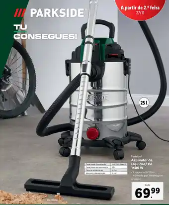 Lidl Parkside Aspirador de Líquidos/ Pó 1400W promoção