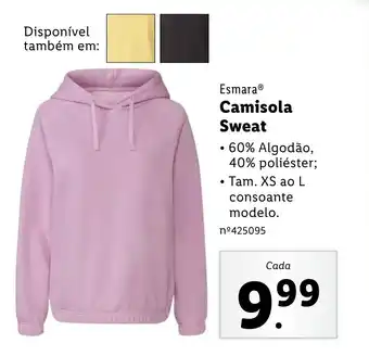 Lidl Esmara Camisola Sweat promoção