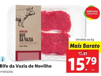 Lidl Bife da Vazia de Novilho Vendido ao kg promoção