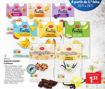 Lidl Milbona Iogurte Líquido Cremoso promoção