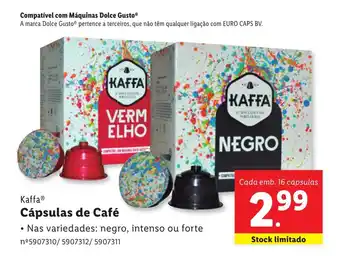Lidl Kaffa Cápsulas de Café Cada emb. 16 cápsulas promoção