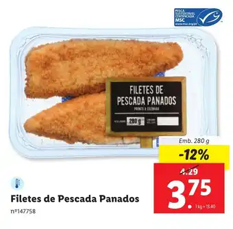 Lidl Filetes de Pescada Panados Emb. 280 g promoção