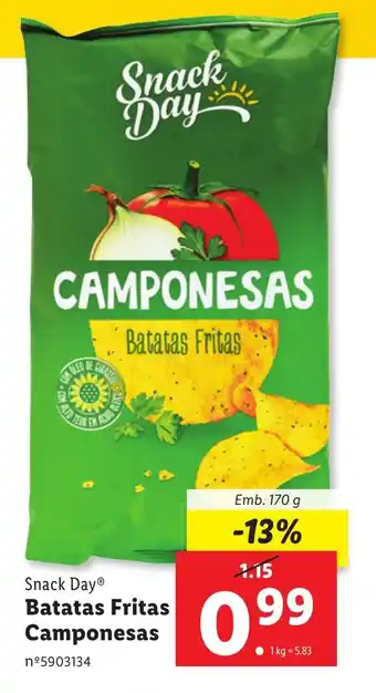 Lidl Snack Day Batatas Fritas Camponesas Emb. 170 g promoção