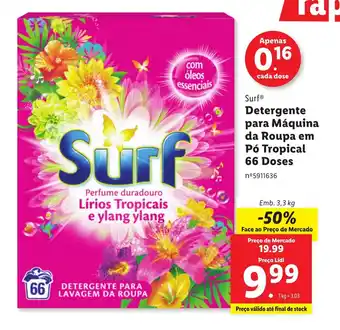 Surf Detergente para Máquina da Roupa em Pó Tropical 66 Doses Emb. 3,3 kg
