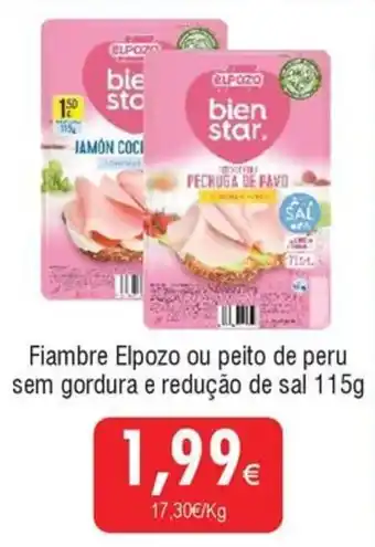 Fiambre Elpozo ou peito de peru sem gordura e redução de sal 115g