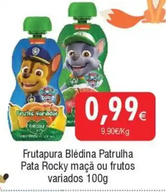 Frutapura Blédina Patrulha Pata Rocky maçã ou frutos variados 100g