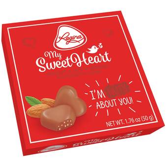 Continente Bombons de chocolate coração chocolate com amêndoas promoção