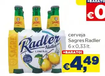 Bolama Cerveja Sagres Radler 6x 0,33 lt. promoção