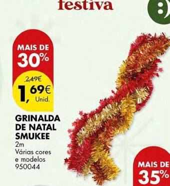 Pingo Doce GRINALDA DE NATAL SMUKEE 2m promoção