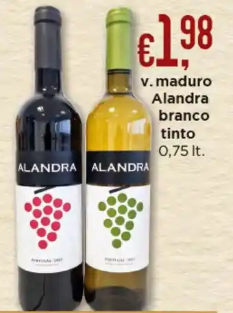 Bolama V. maduro Alandra branco tinto 0.75lt promoção