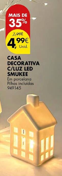 Pingo Doce CASA DECORATIVA C/LUZ LED SMUKEE promoção