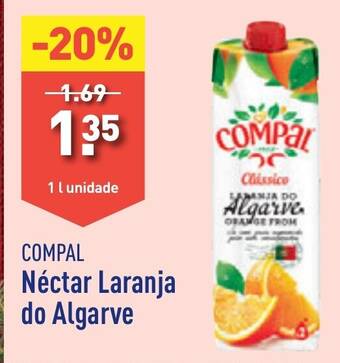 ALDI COMPAL Néctar Laranja do Algarve 1 l unidade promoção