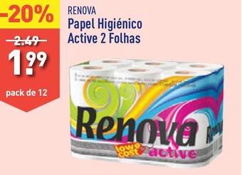 ALDI RENOVA Papel Higiénico Active 2 Folhas promoção
