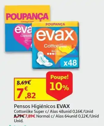Auchan Pensos Higiénicos EVAX promoção