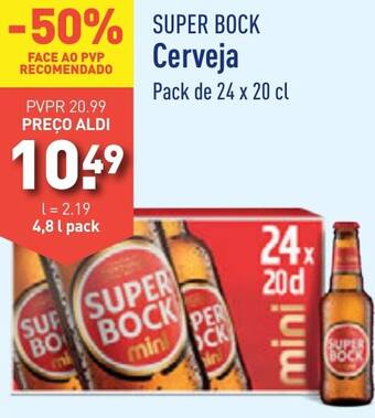 ALDI Super Bock Cerveja Pack de 24 x 20 cl promoção
