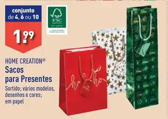 ALDI HOME CREATION Sacos para Presentes promoção