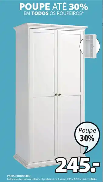 JYSK Pariso Roupeiro promoção