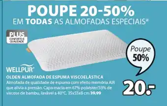 JYSK Wellpur Olden Almofada De Espuma Vicoelastica promoção