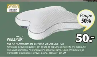 JYSK WellPur Nesna Almofada de Espuma Viscoelastica promoção