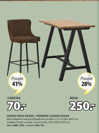JYSK Pebringe Cadeira de Bar promoção