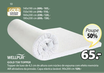 JYSK Wellpur Gold T30 Topper promoção