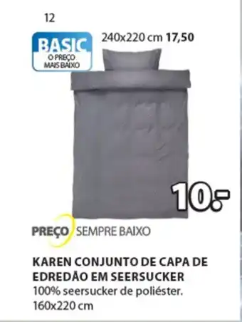 JYSK Preco Sempre Baixo - Karen Conjunto de capa de Edredao Em Seersucker promoção