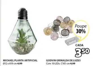 JYSK Michael Planta Artificial / Godvin Grinalda de Luzes promoção