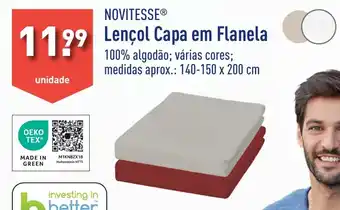 ALDI NOVITESSE Lençol Capa em Flanela promoção
