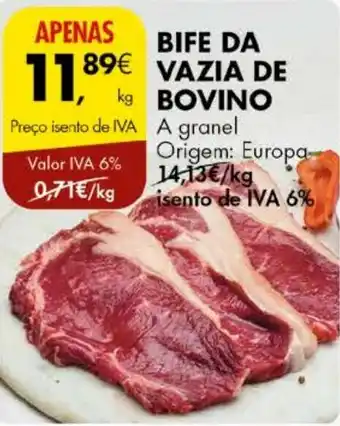Pingo Doce BIFE DA VAZIA DE BOVINO A granel promoção
