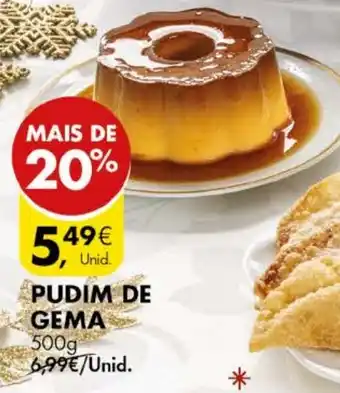 Pingo Doce PUDIM DE GEMA 500g promoção