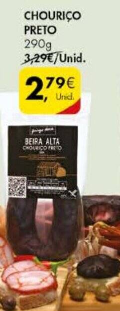 Pingo Doce CHOURIÇO PRETO 290g promoção