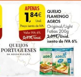 Pingo Doce QUEIJO FLAMENGO Unid. AGROS 200G promoção