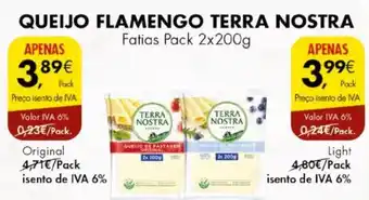 Pingo Doce QUEIJO FLAMENGO TERRA NOSTRA Fatias Pack 2x200g Original promoção