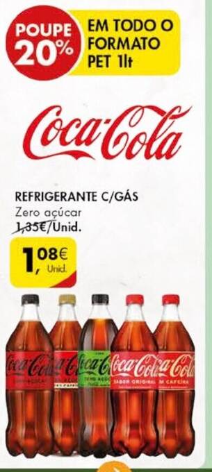 Pingo Doce REFRIGERANTE C/GÁS Zero açúcar promoção