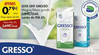 Pingo Doce LEITE UHT GRESSO 1lt promoção