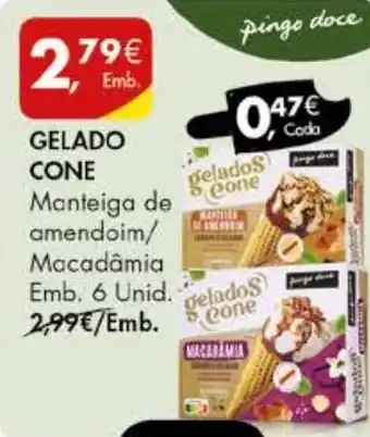 Pingo Doce GELADO CONE Emb. 6 Unid. promoção